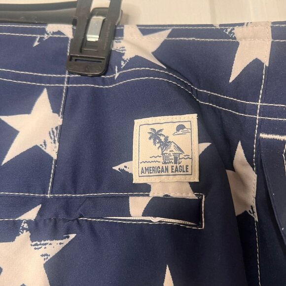 American Eagle Outfitters‎ Mens USA Flag Boardshorts Size XXL Red White Blue NWT - Picture 4 of 8